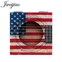 youhaken musical the usa country flag photo pocket mirror folding square 1x2x magnifying pu leather makeup mirror gifts