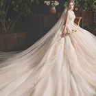 Платье принцессы Dioflyusa, размера плюс, шикарное, с вырезом лодочкой, вышивкой бисером, блестками, элегантное свадебное, бальное платье для невесты, 2021