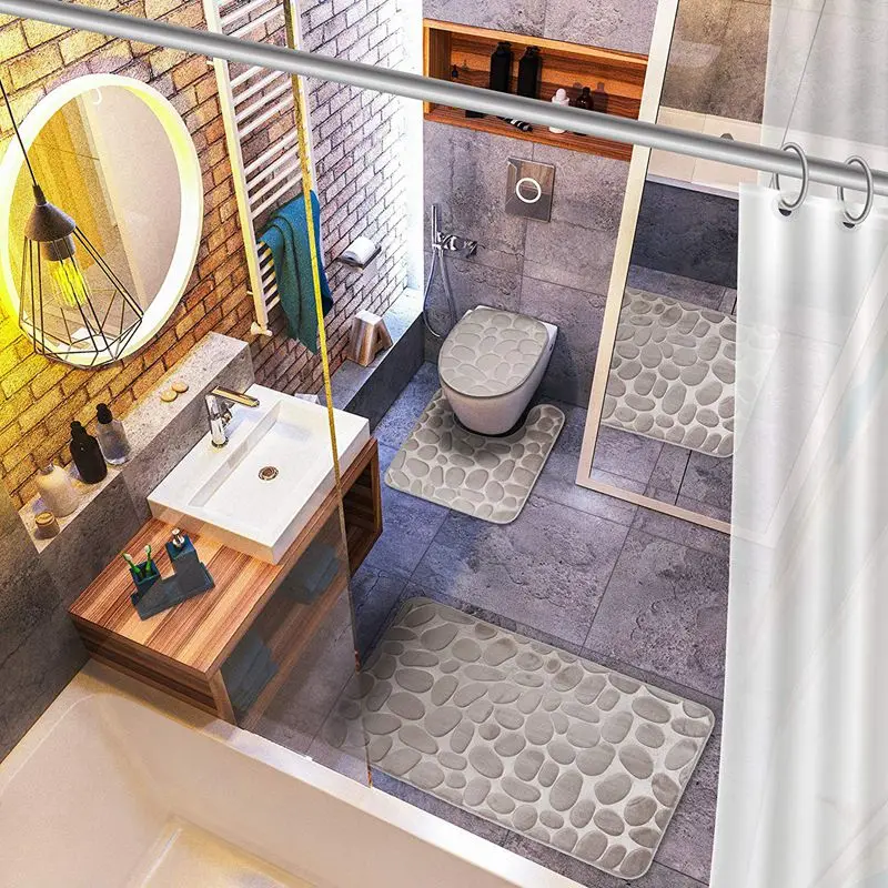 Коврик для ванной комнаты набор из 3 предметов пенопласт с эффектом памяти очень