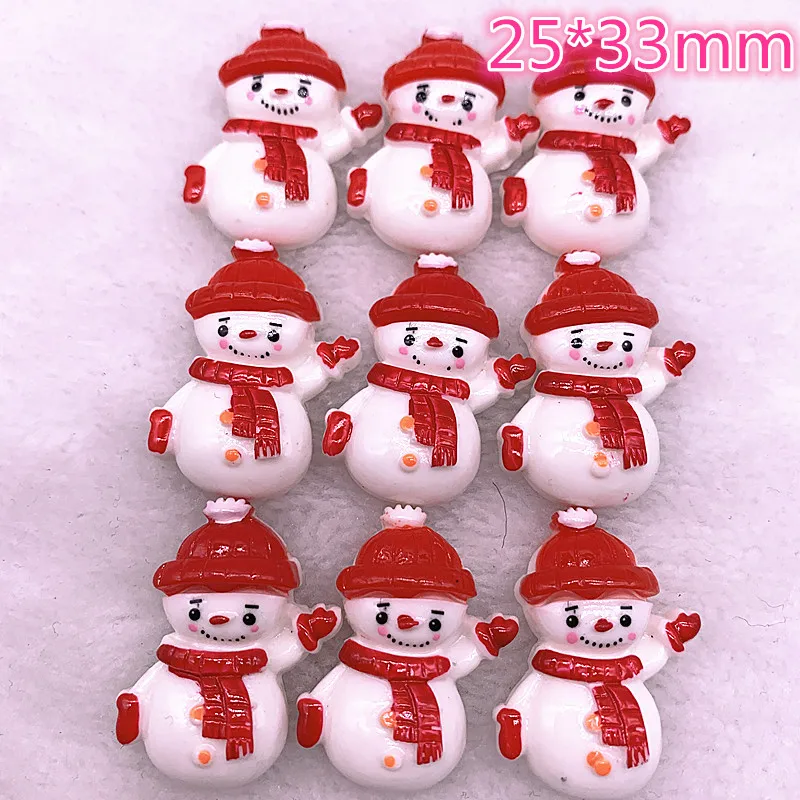 Новинка 5 шт. Рождественский Снеговик кабошон из смолы художественные