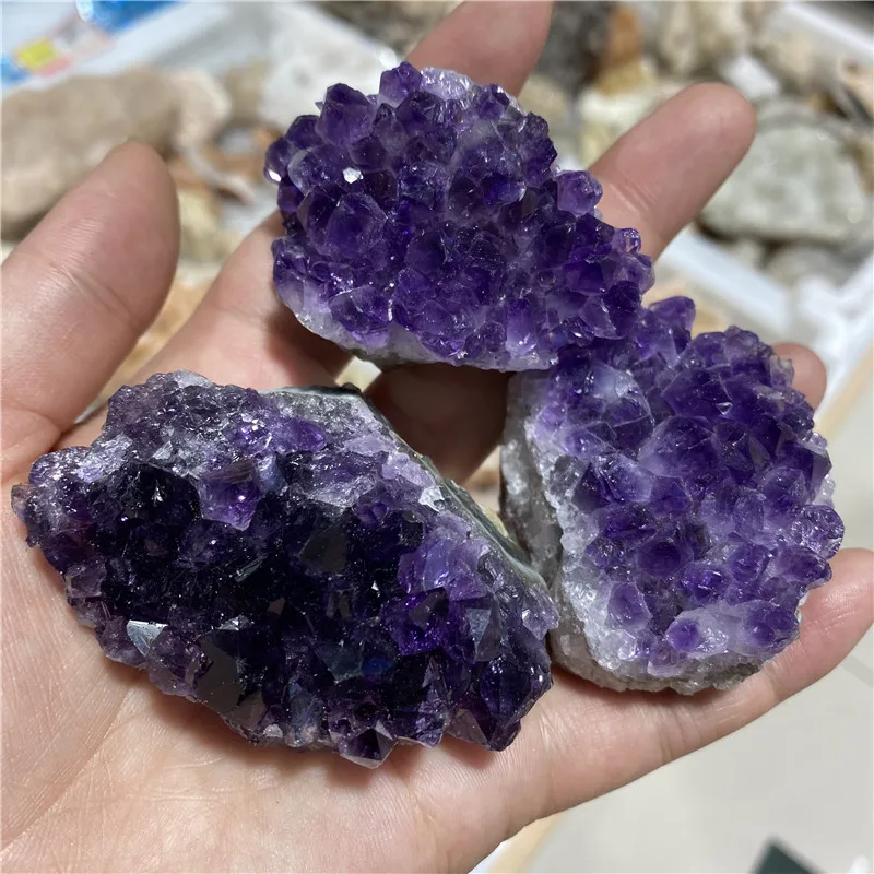 

1pcs Natural Amethyst Cluster Geode Purple Crystal Quartz Specimen Healing for Home Decoration