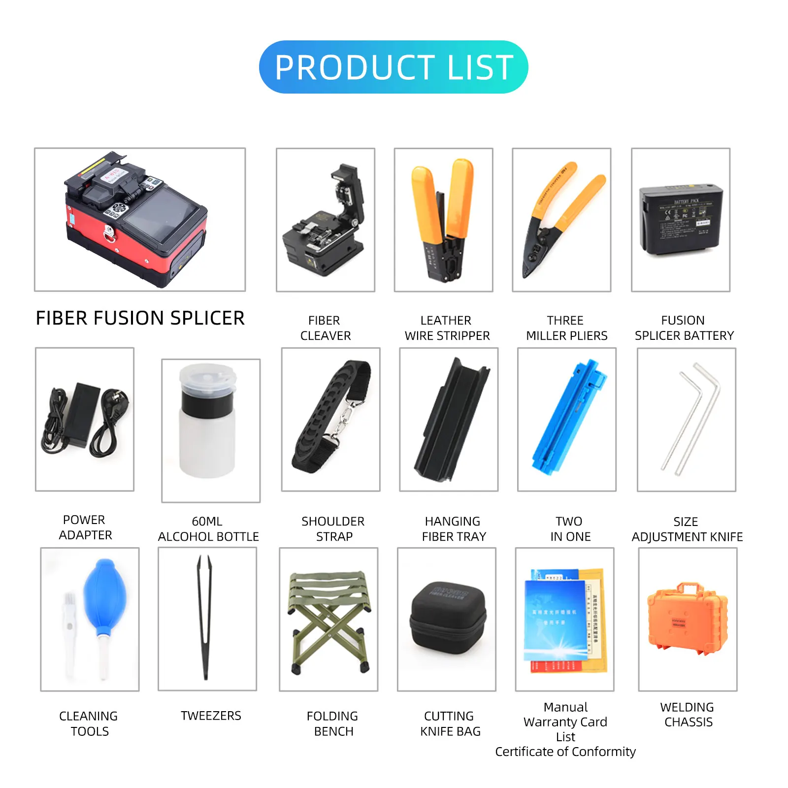 A-81S Fiber Optic Splicers FTTH Automatic Optical Fiber Fusion Splicer Machine Welding Splicing Machine KELUSHI