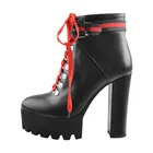 Onlymakerженские ботильоны на высоком каблуке с боковой молнией и шнуровкой; ботинки на платформе с круглым носком на толстой подошве; сезон осень-зима