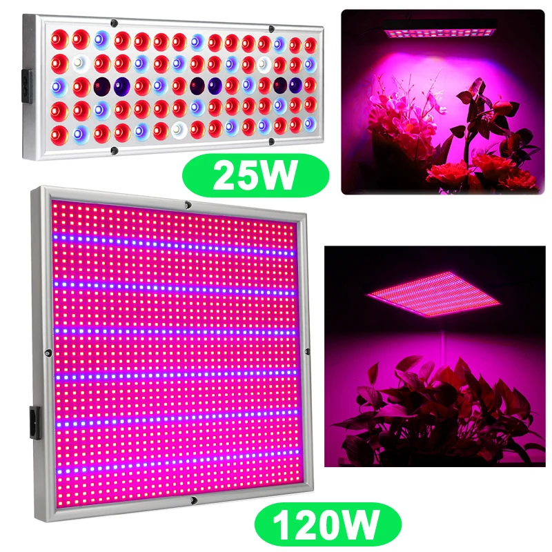 

25W 120W Led Grow Light Phyto Lamps For Indoor Plants Tent Greenhouse Seeds Aquarium Garden Horticulture Hydroponics Grow/Bloom