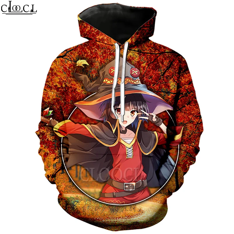 Толстовки CLOOCL Anime Megumin Konosuba 3D принт мужские и женские модные кофта для бега