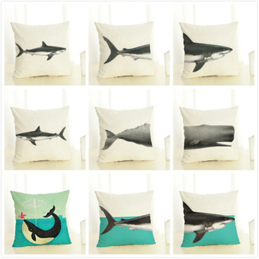 

45x45cm Ocean whale Sofa Pillowcase Pink Cushion Cover Throw Pillow Case Home Sofa Bed Chair Decoration 17.72x 17.72inch