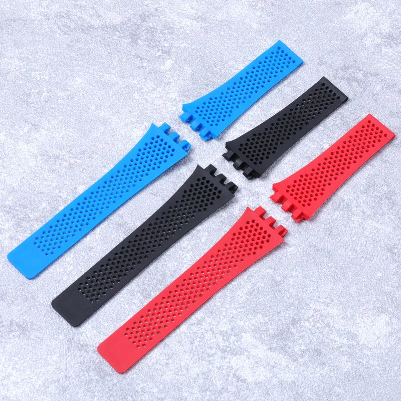 Ремешок резиновый для часов мягкий браслет красный синий черный 28 х20 мм |