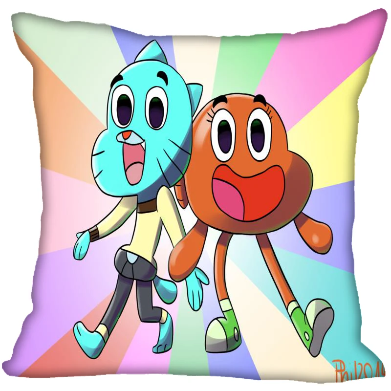 Пользовательские Gumball удивительный мир декоративная наволочка квадратная на молнии наволочка 35X35,40x40,45x45 см(одна сторона - Цвет: 19