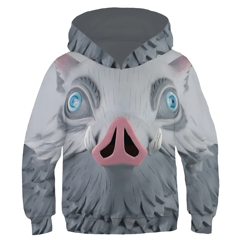 

Demon Slayer Hashibira Inosuke Cosplay Hoodie 3D Printed Hooded Sweatshirt Kids Children Casual Streetwear Pullover