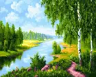 Картина по номерам Paintboy (Premium) Березы у реки, 40x50, GX22577