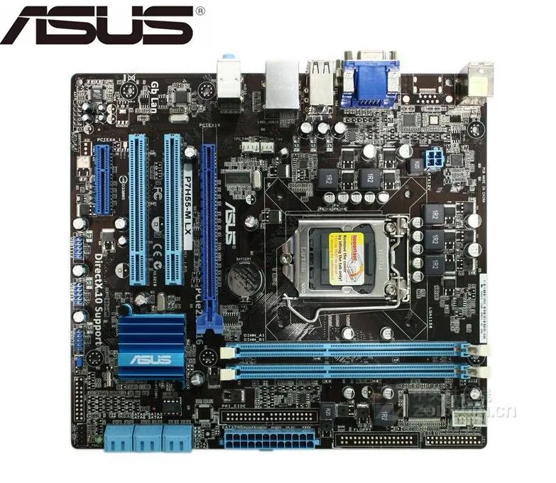 Оригинальная материнская плата ASUS P7H55-M LX P7H55-M PLUS DDR3 LGA 1156 для i3 i5 i7 cpu USB2.0 8GB H55 б/у материнская плата для настольных ПК
