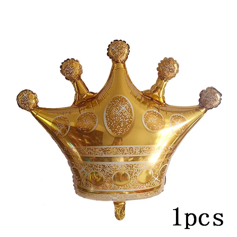 large crown Металлические латексные шары золотого и серебряного цвета, 18, 20, 30, 40, 50, 60 лет, вечерние шары с цифрами на день рождения, юбилей, подарок для взрослых - Цвет: large crown