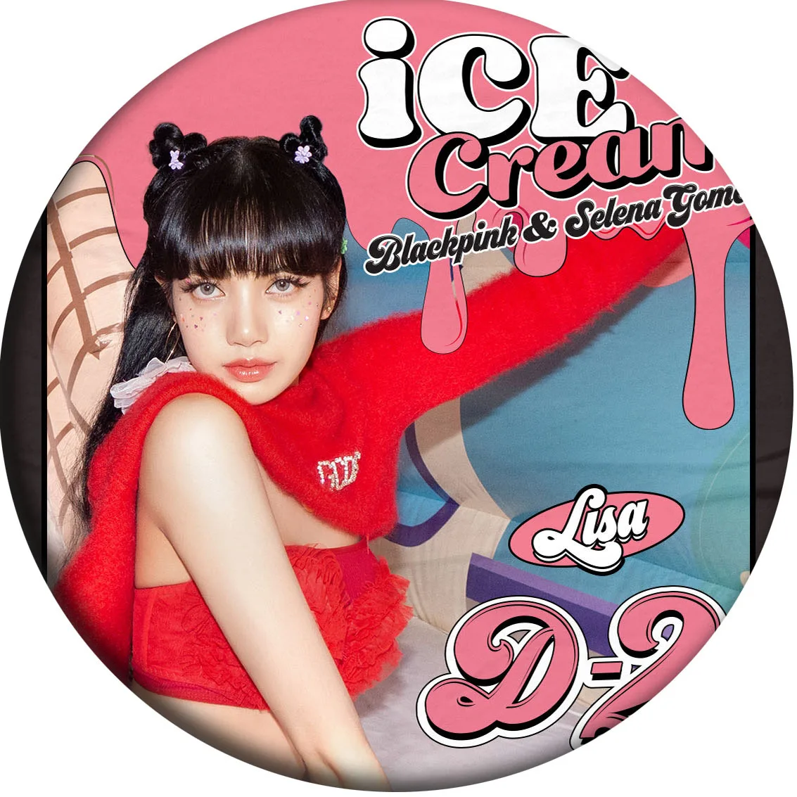 

bpX Selena Gomez Ice Cream Photo Badge Brooch Pin