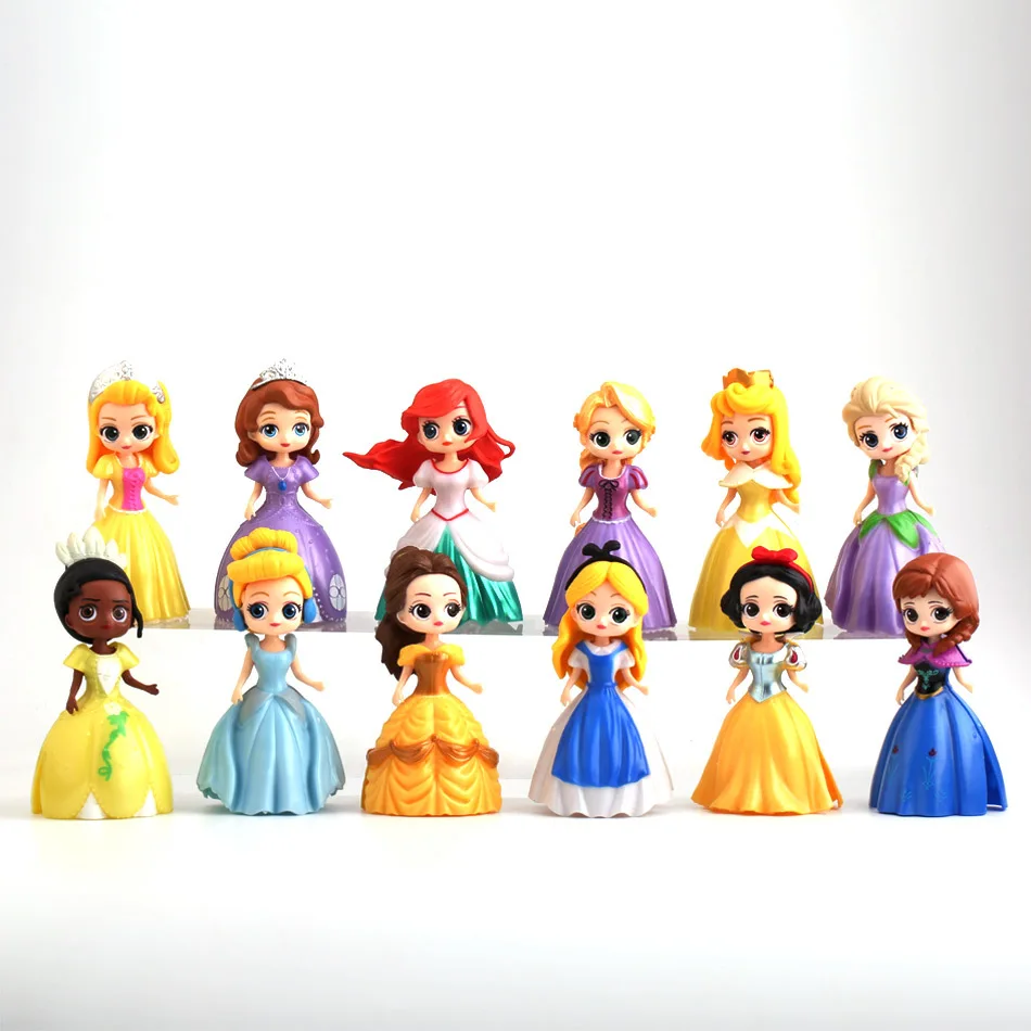 Детские фигурки Принцессы Disney Мультяшные Эльзы платье экшн-модель игрушки для