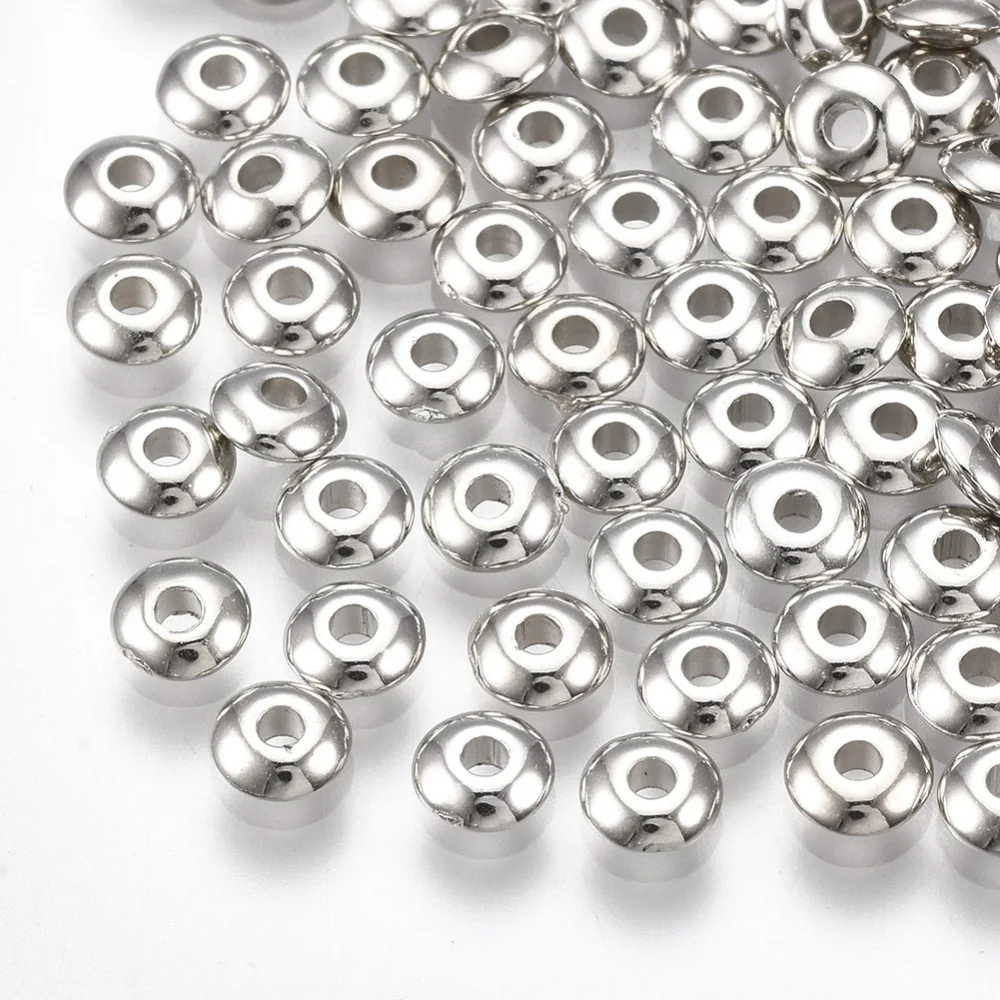 

10000PCS CCB Plastic Spacer Beads Rondelle Platinum 4.5x1.5mm Hole: 1.5mm