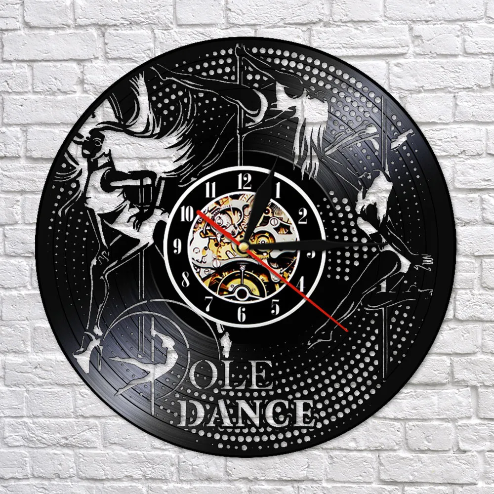 Настенные часы с виниловой пластиной для полюсного танца винтажные настенные