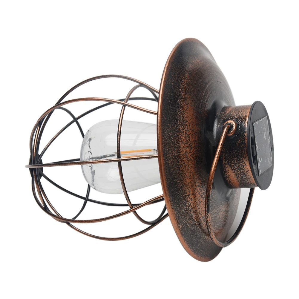 

Outdoor Hanging Iron Art Portable Solar Light Waterproof Retro Ornament Party Gift Desktop Garden Decor Tungsten Lamp Pathway