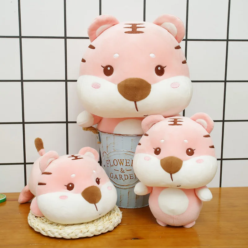 

23-35CM Kawaii Cartoon Baby Appease Standing Posture Tiger Plush Toy Lovely Prone Position Fat Tiger Soft Doll Kid Birthday Gift