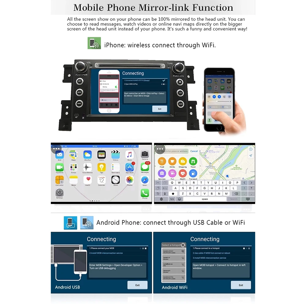 Автомобильный радиоприемник 2DIN 7 дюймов четырехъядерный Android 8 1 DVD-плеер с