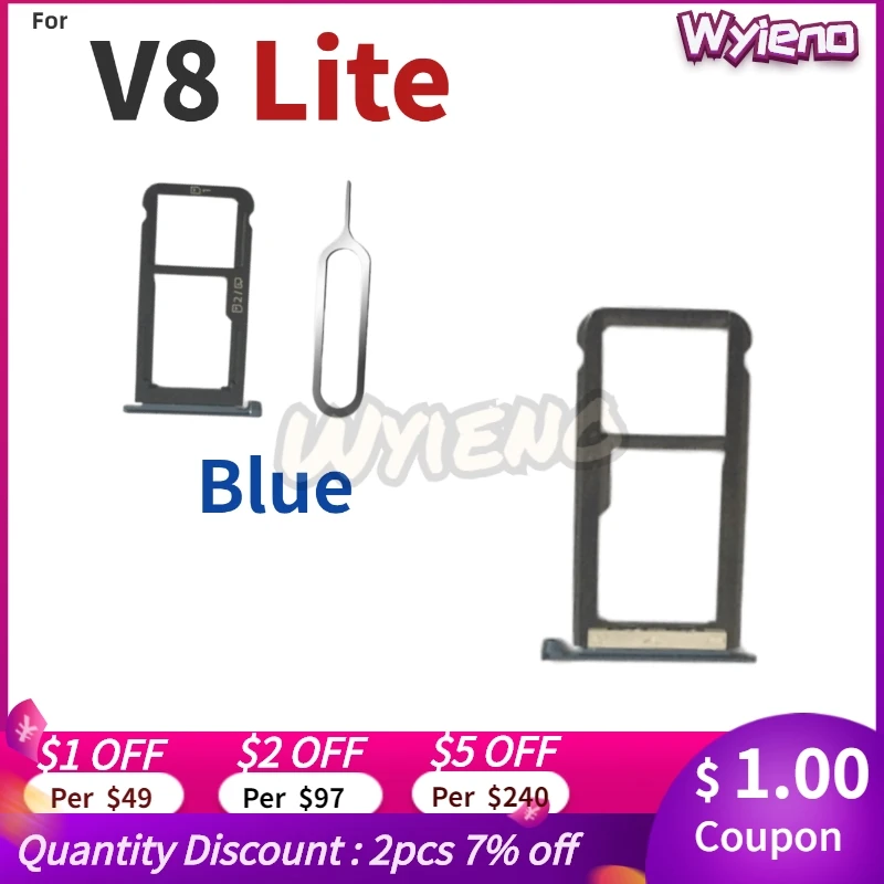 

Держатель лотка для SIM-карты Wyieno, для ZTE Blade v8 lite, разъем Micro SD, адаптер + отслеживание