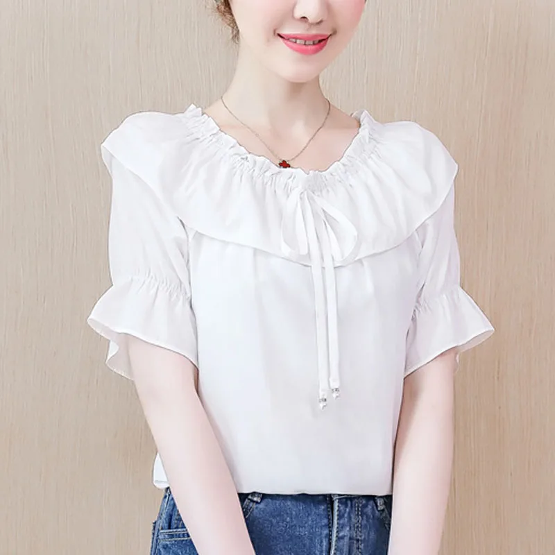 Blusas femininas рубашки 2020 женские топы Харадзюку шифоновая блузка для женщин короткие