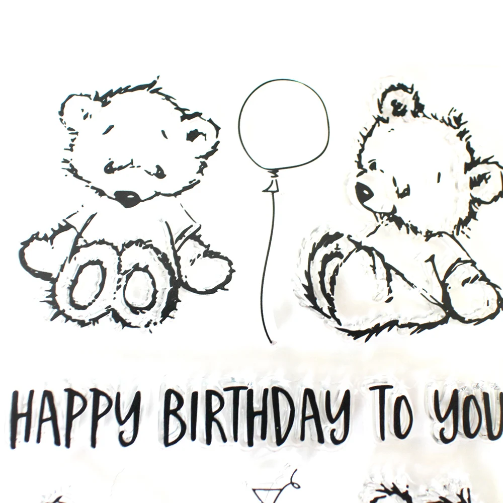 Прозрачные прозрачные штампы в виде медведя и птицы для скрапбукинга