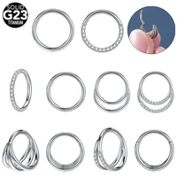 zs 16g g23 titanium septum nose rings for woman man crystal septum clicker nose piercing tragus helix piercing cartilage jewelry