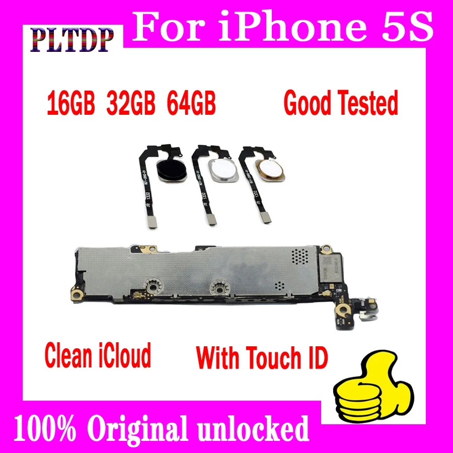 16 ГБ 32 64 оригинальная материнская плата для iPhone 5S с/без отпечатков пальцев