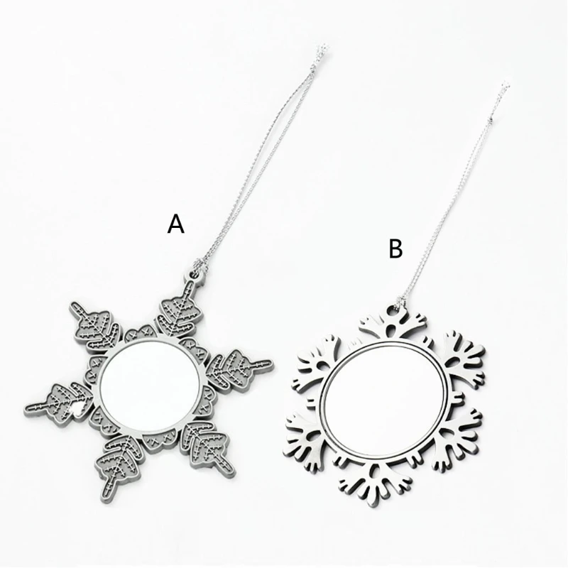 

Sublimation Blank Pendant Heat Transfer Christmas Snowflakes Car Hanging Ornaments for Holiday Party Gifts DIY Crafts