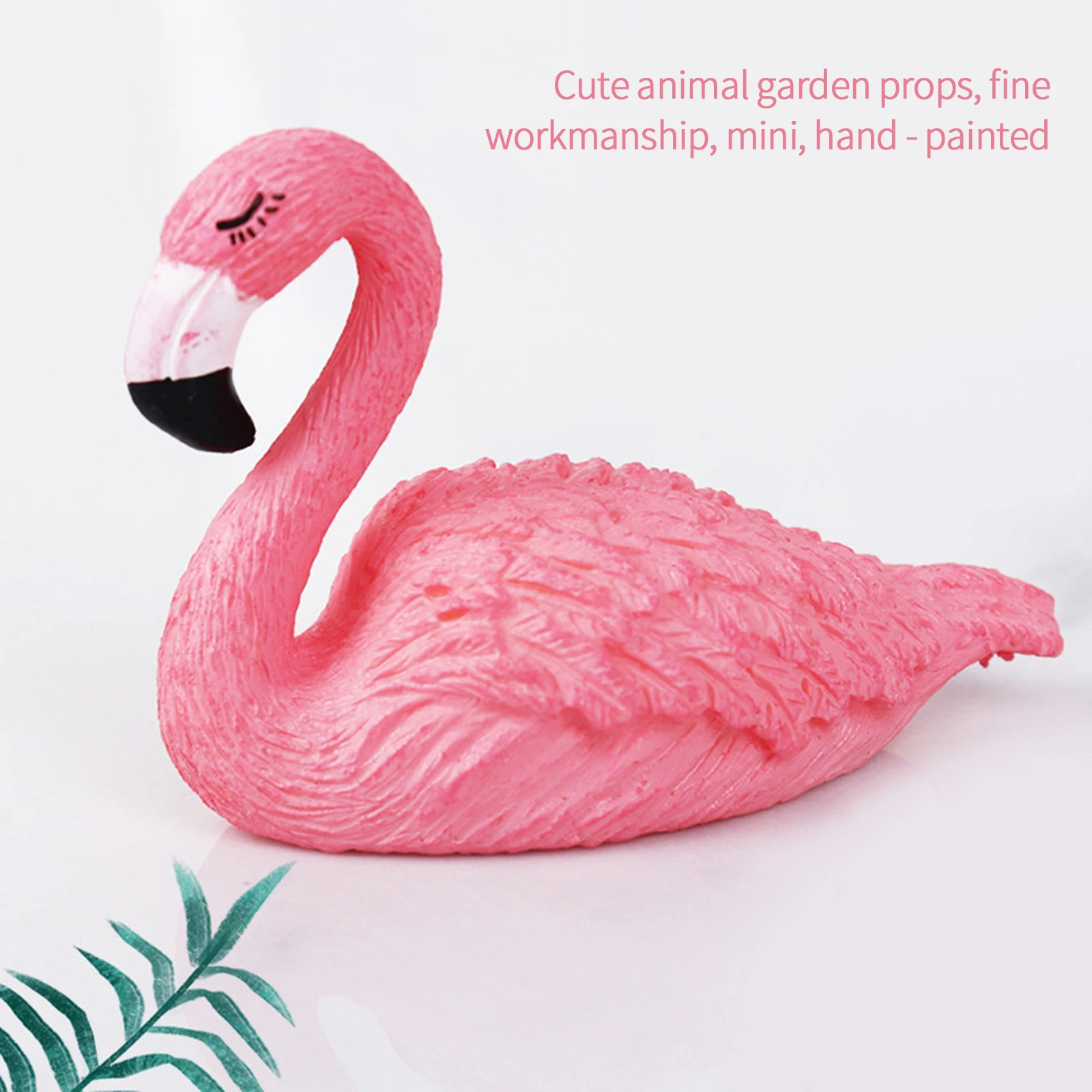 

Cute Pink Bird Figurine Nest Miniature Landscape Gardening Landscaping Animal Doll Portable Little Flamingo Desktop Decor Gift