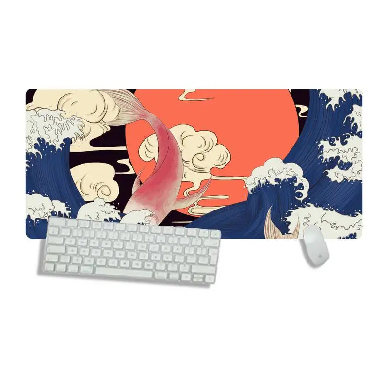 

Chinese Koi Fishes DIY Design Pattern Game mousepad Desk Table Protect Game Office Work Mouse Mat pad Non-slip Laptop Cushion