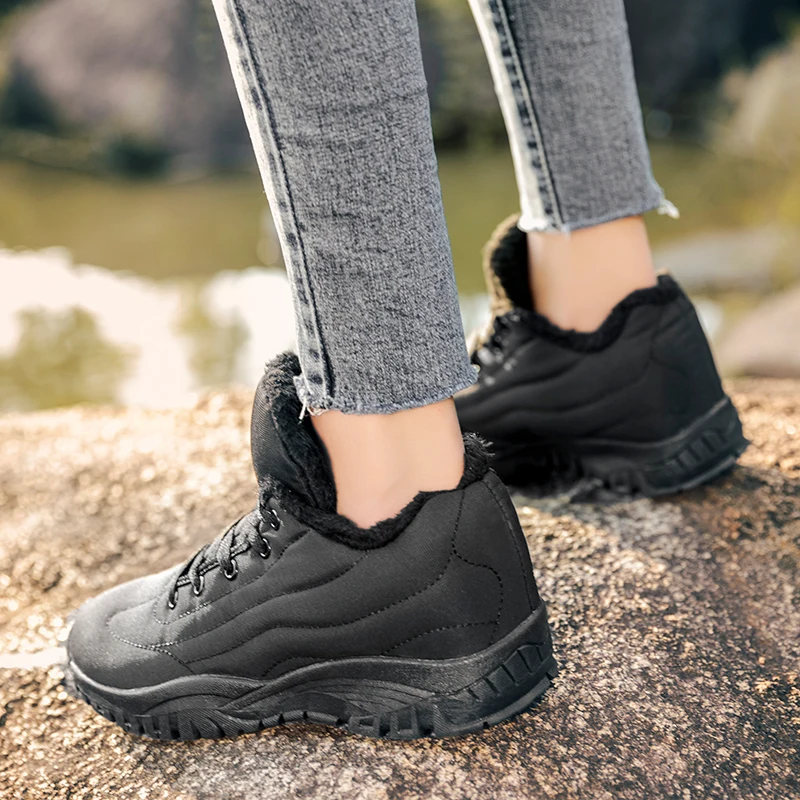 

High Quality Winter Warm Men Boots Shoes Top Thick Sole Male Snow Shoes Outdoor Rubber Men Ankle Boots Casual Shoes