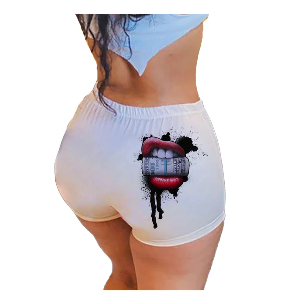 2021 Summer Sexy Women's Tight Shorts Print Shorts TC007