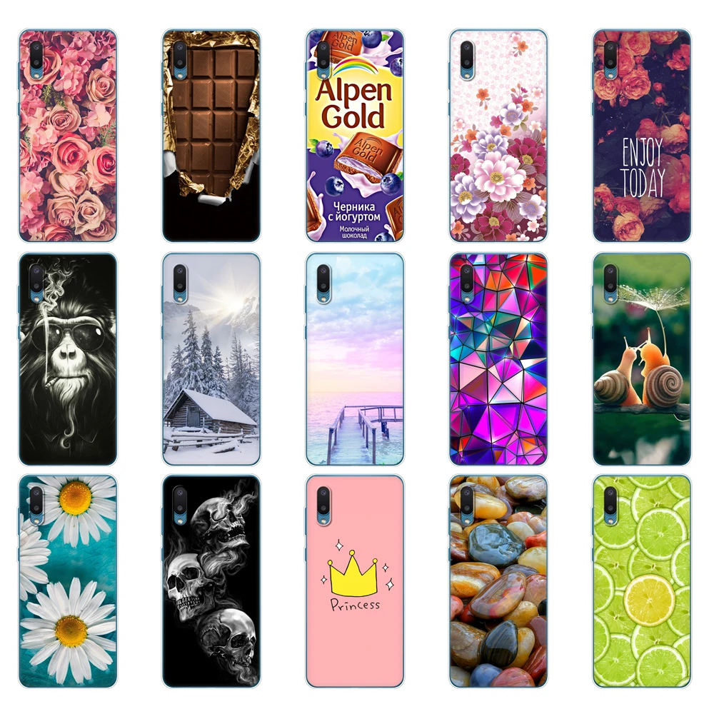 For Samsung A02 M02 cover Soft Silicon Tpu phone Back case For Samsung Galaxy A02 Galaxy M02 SM-A022G a022 Bumper 6.5inch flower