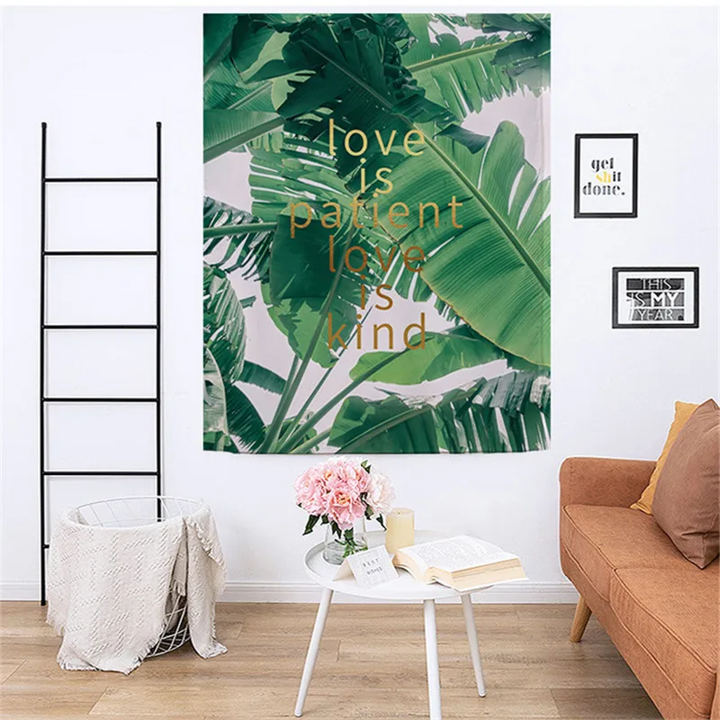 

Curtain Leaves Pattern Shading Bedroom Living Room Curtain Modern Pasteable Curtain Cloth Home Decoration Without Punching
