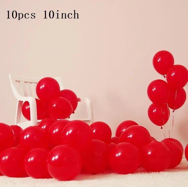 10pcs 10inch red Красные черные воздушные шары с буквой В Горошек сердца шары из латекса вечерние декоративный для Бэйби шауэра Минни Микки головы - Цвет: 10pcs 10inch red