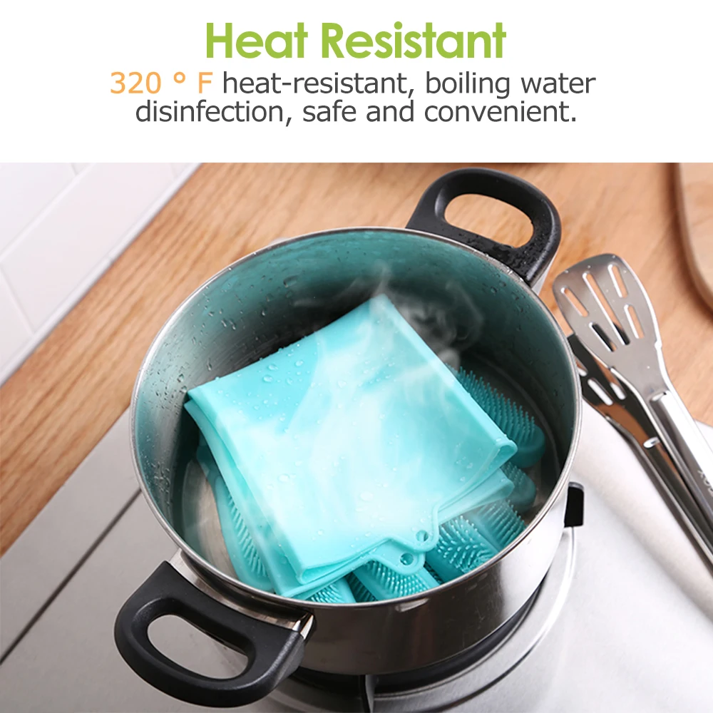 2 шт. силиконовые перчатки для мытья посуды Кухня инструмент магия силикона