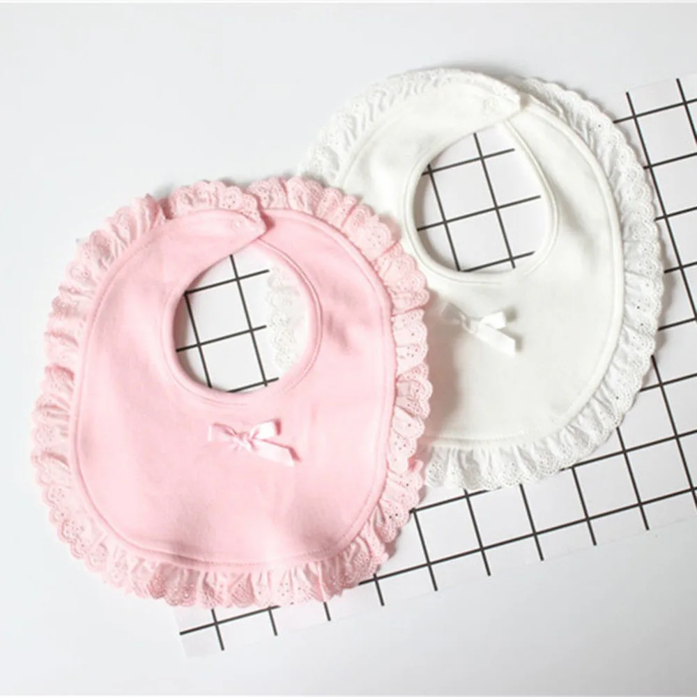 

Baby Bibs Burp 100% Cotton Lace Bow Princess Feeding Bib Baby Girls Lovely Cute Bib Boy Girl Infant Saliva Towels