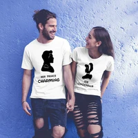 couple matching t shirt her prince charming his cinderella fantasy funny slogan