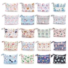 Детские моющиеся многоразовые мешки для подгузников 15*22,5 см, мультяшная многоразовая тканевая сумка для подгузников, водонепроницаемая Спортивная Дорожная сумка для плавания