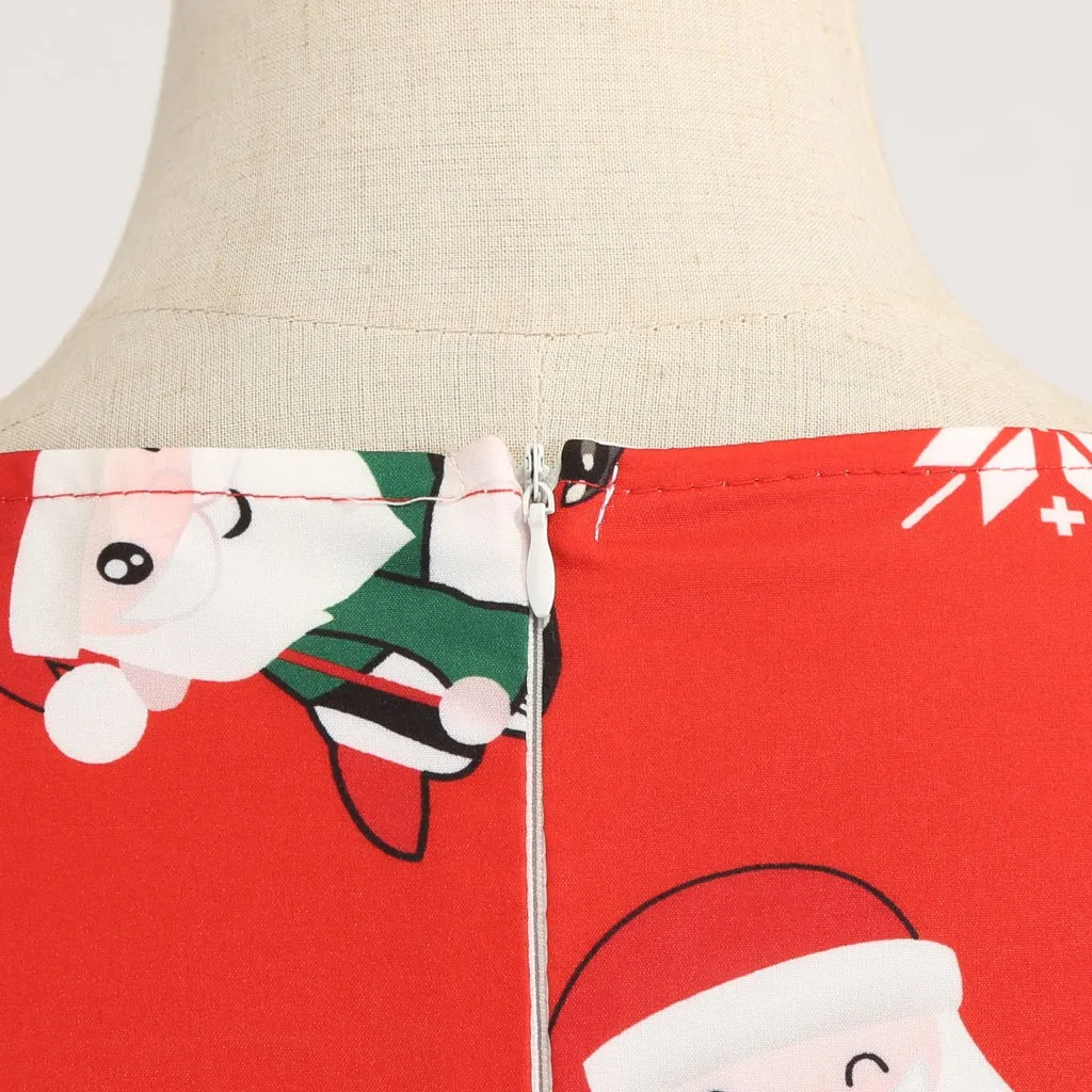 Элегантные женские рождественские платья вечерние винтажные с круглым вырезом