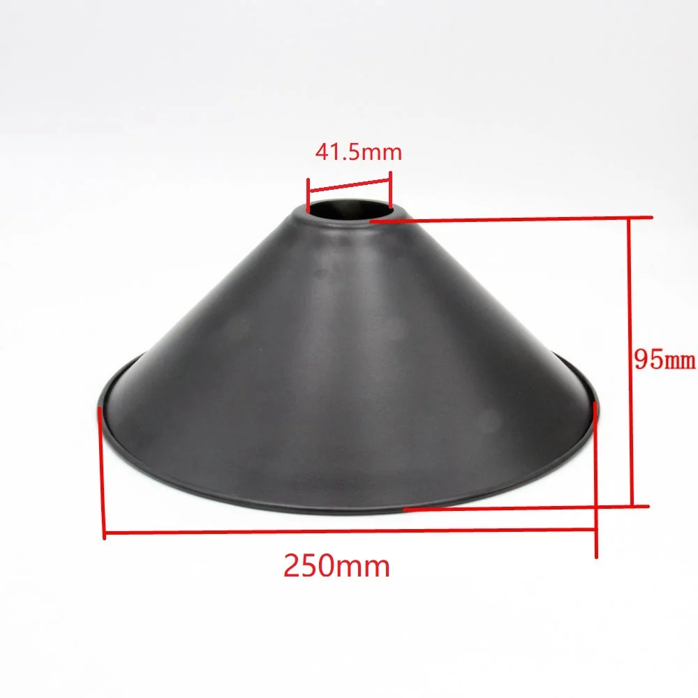 Винтажный металлический абажур круглой формы черный ретро подвесной абажур светильники - Цвет корпуса: Dia 25cmx9.5high