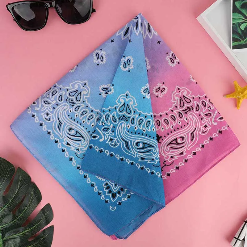 Outdoor Cool Activities Riding Collar Cute Women Print Bandana Scarf Square Head Scarf Female Motorcycle Headwear