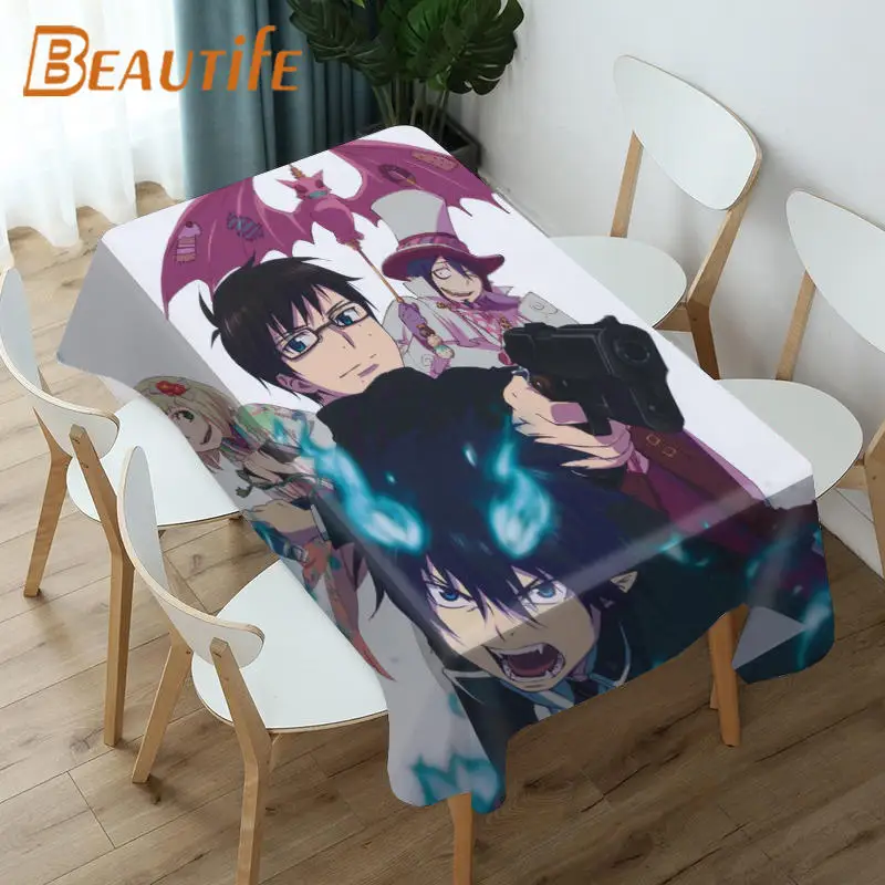 Пользовательская аниме синяя неорцистская Свадебная скатерть букет для стола на