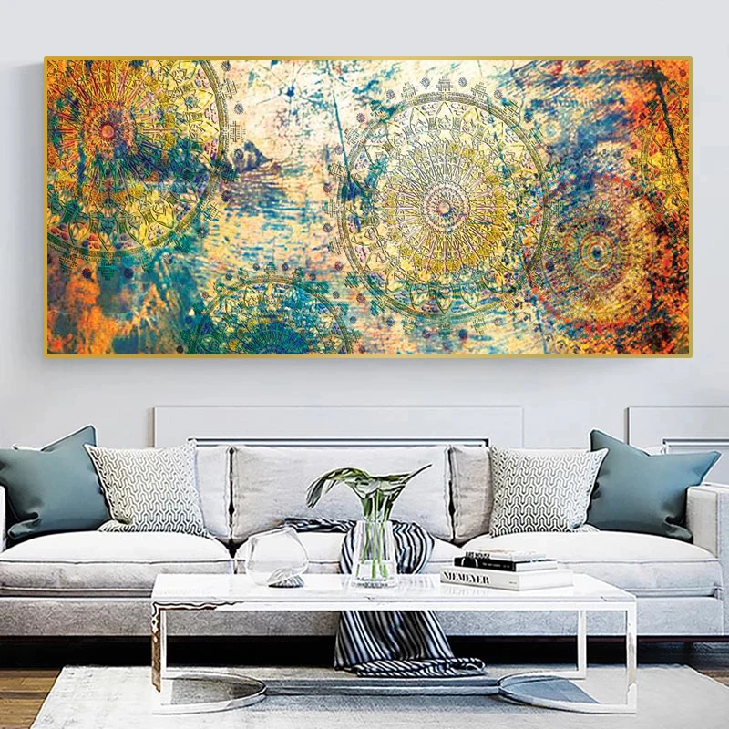 

Vintage golden compass art painting home decoration india ancient roman wall art prints picture poster math shapes