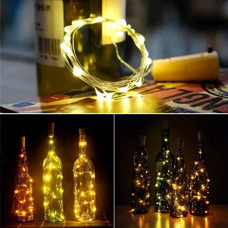 Hot Cork Lights for Wine Bottle 12 Pack 6.5ft 20 LED String Glass Mason Jar Fairy Light | Лампы и освещение