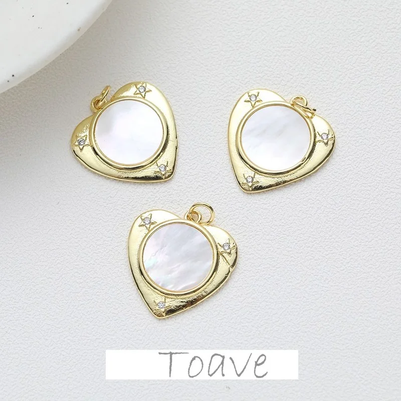 

Big Love Sticky Shell Pendant Peach Heart Copper Plated 14K Real Gold Color Preserving DIY Jewelry Pendant Fitting