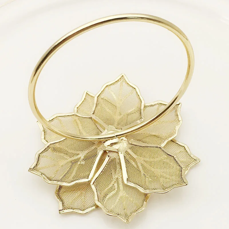 6 шт./лот кольцо для салфеток в форме цветка свадебных металлический держатель