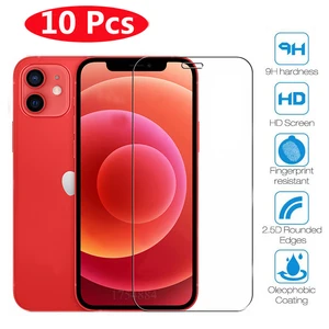 Защитное стекло для iPhone 12, 11 Pro, XR, X, XS Max, 6, 6s, 7, 8 Plus, 5, 5s, SE 2020, 4S, 10 шт.