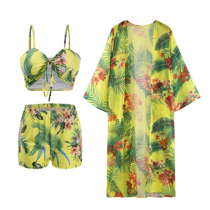 Yg brand European and American summer new women's Cape bikini suit split swimsuit design and color swimsuit three piece set
